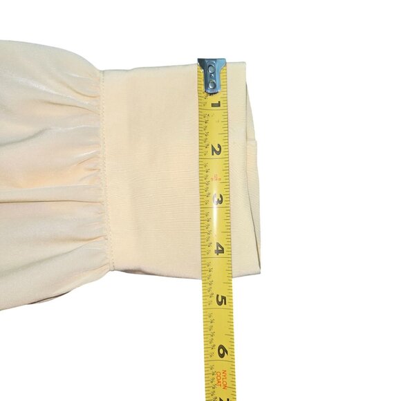 Worthington Womens Long Sleeve Ivory Blouse With Button Closure & Pleated Detail - Picture 7 of 8